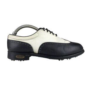 Footjoy Womens White Black Leather Wingtip Lace Up Athletic Golf Shoe Size US 7B
